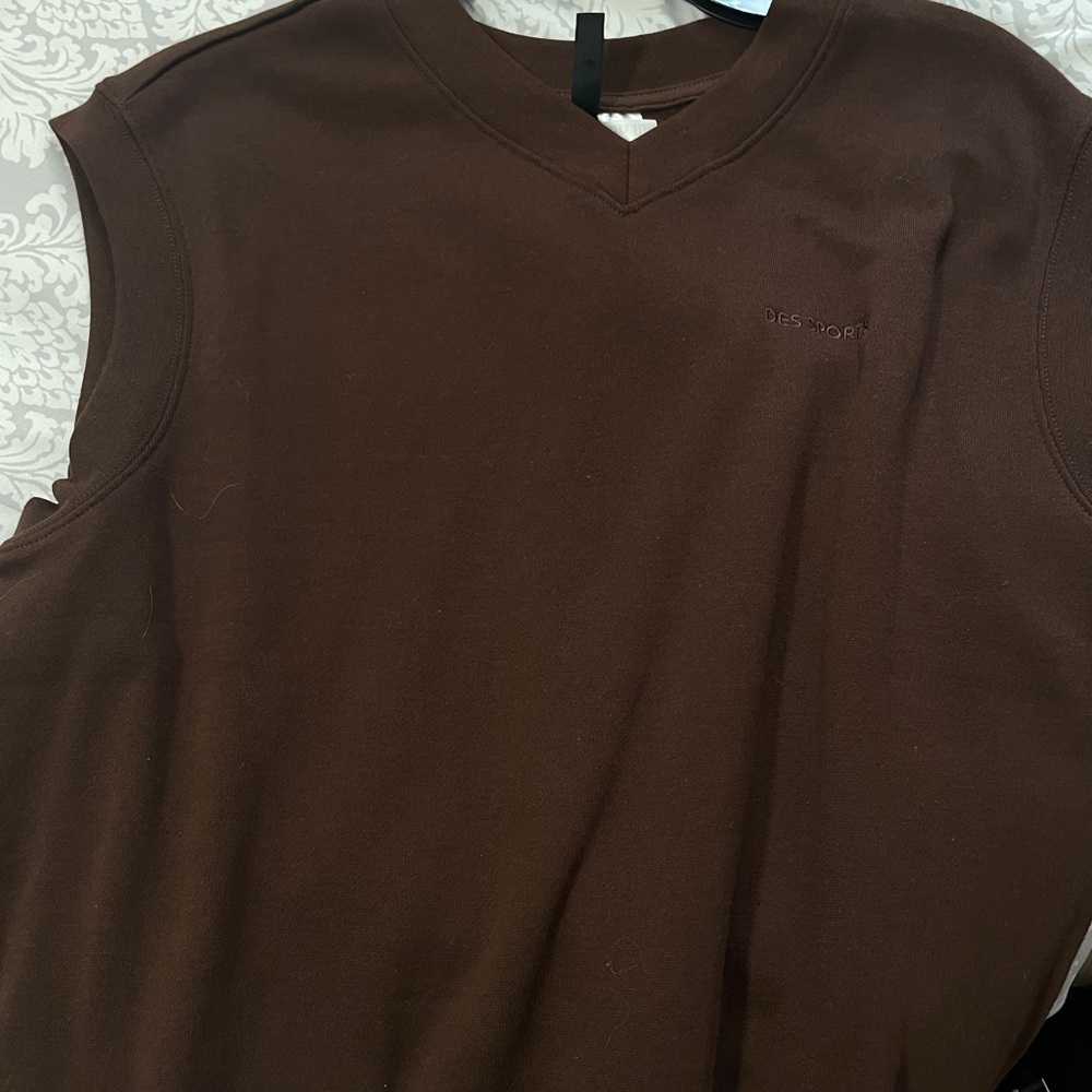 Brown sweater vest